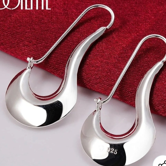 New 925 Sterling Silver Hook-Hoop Earrings - Picture 1 of 4